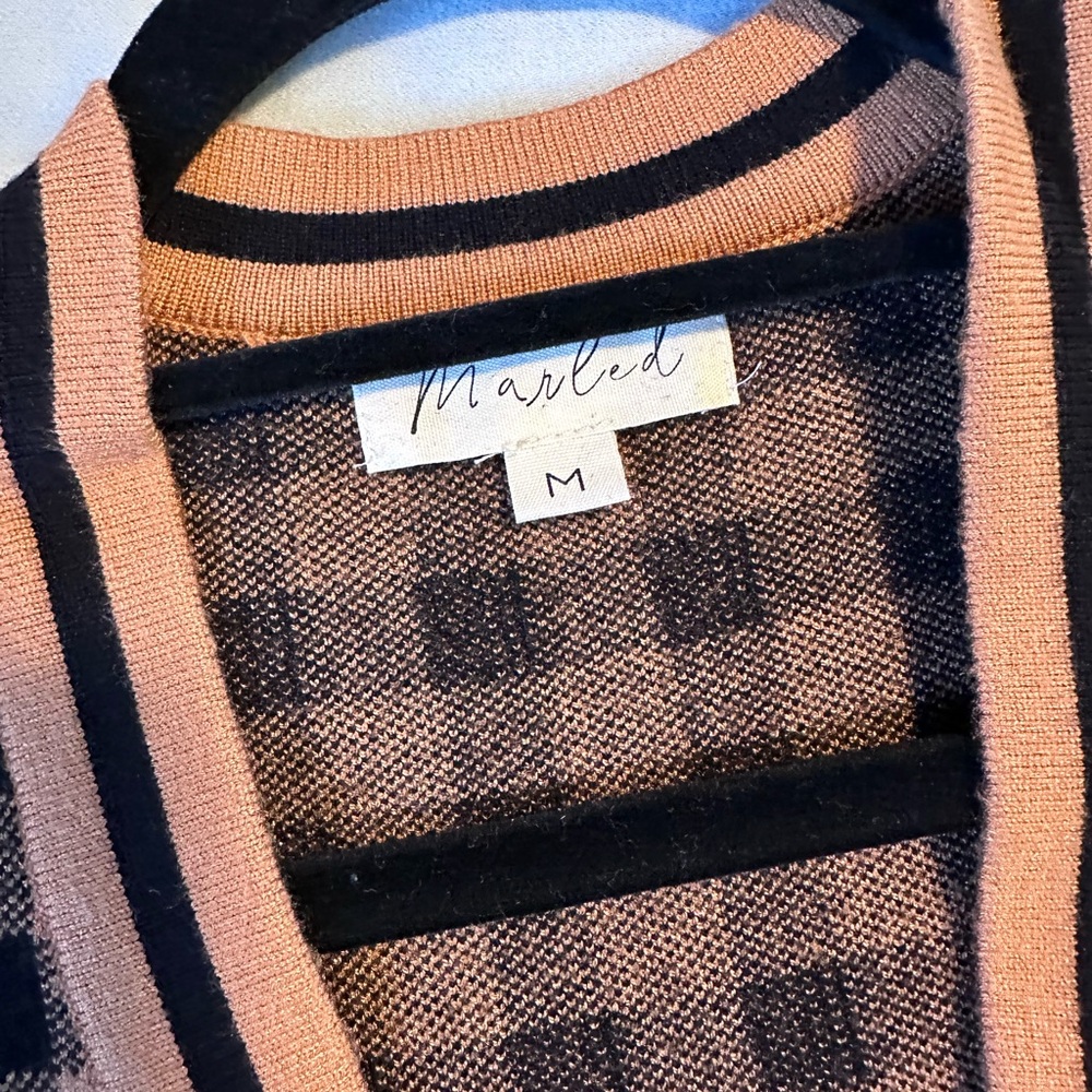 Marked Camel/Black Check Button Up Cardigan - Picture 2 of 5